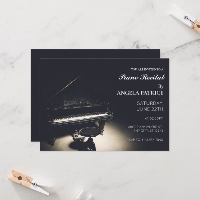 Old grand piano  invitation (Front/Back In Situ)