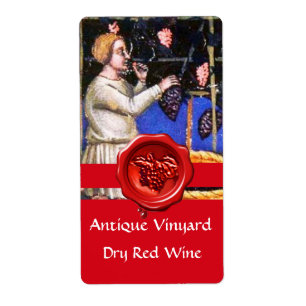 OLD GRAPE VINEYARD HARVEST RED WAX SEAL RIBBON