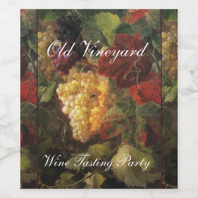 OLD GRAPE VINEYARD WINE TASTING PARTY LABEL (Single Label)