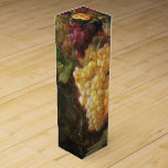 OLD GRAPE VINEYARD WINE TASTING PARTY WINE BOX<br><div class="desc">Elegant , classic design with a glass of white wine..Beautiful hanged red yellow grapes, grape vines , red green fall leaves.Part from classical , elegant vintage style still life collection " Season's Fruits ".This classy design is perfect for Autumn weddings, anniversary celebrations, caterers, food service, preparation or restaurant , catering...</div>