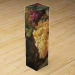 OLD GRAPE VINEYARD WINE TASTING PARTY WINE BOX<br><div class="desc">Elegant , classic design with a glass of white wine..Beautiful hanged red yellow grapes, grape vines , red green fall leaves.Part from classical , elegant vintage style still life collection " Season's Fruits ".This classy design is perfect for Autumn weddings, anniversary celebrations, caterers, food service, preparation or restaurant , catering...</div>