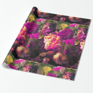 OLD GRAPE VINEYARD WINE TASTING PARTY WRAPPING PAPER