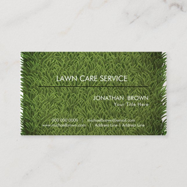 old grass Mowing Business Card (Front)