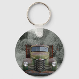 Old Green International Truck Key Ring