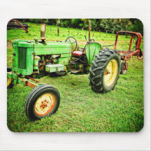 Old green tractor mousepad