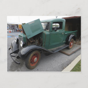 Old Green Truck Postcard