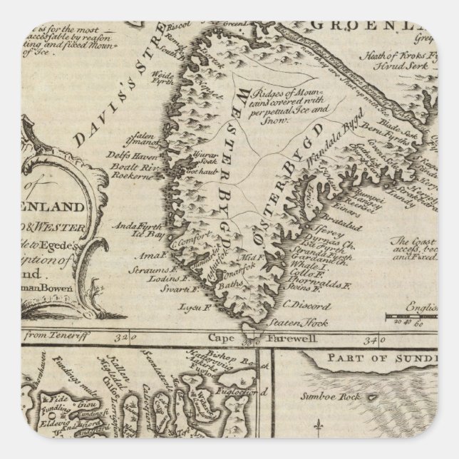 Old Greenland Square Sticker (Front)