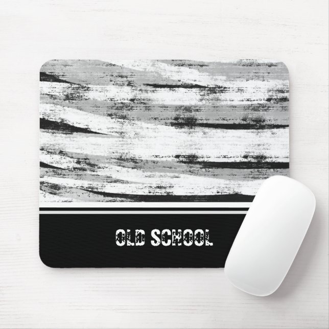 Old grey wood background mouse pad (With Mouse)