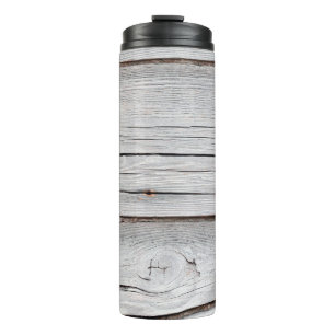 Old grey wooden plank wall textureabstract,backgro thermal tumbler
