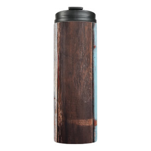Old grey wooden wallsabstract, ,black,blank,board, thermal tumbler