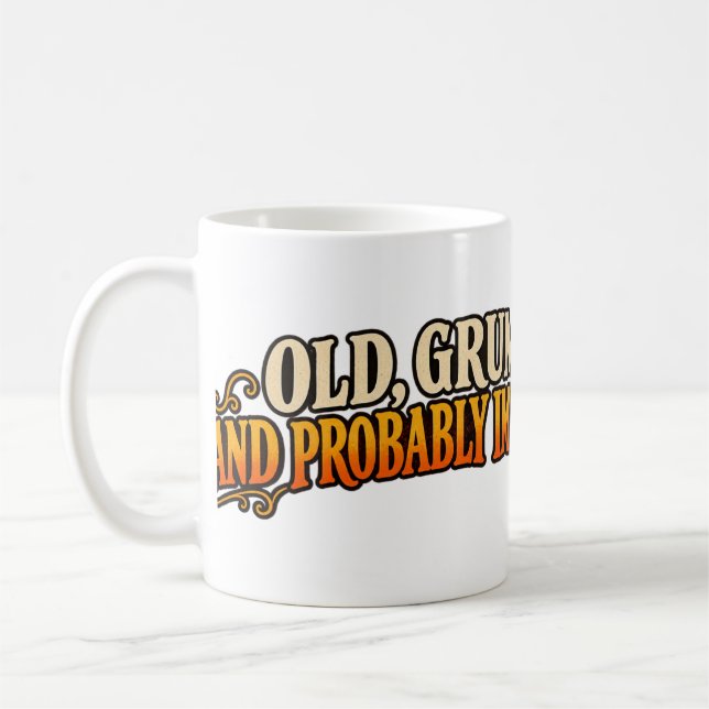 Old, Grumpy And Probably Immortal - Cat Mug (Left)