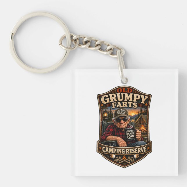 Old Grumpy Farts Camping Reserve Key Ring (Front)