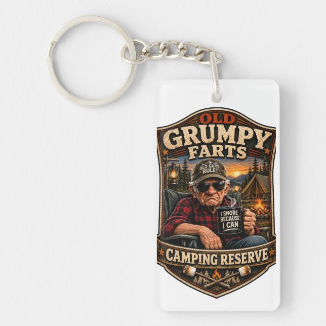Old Grumpy Farts Camping Reserve Key Ring (Front)