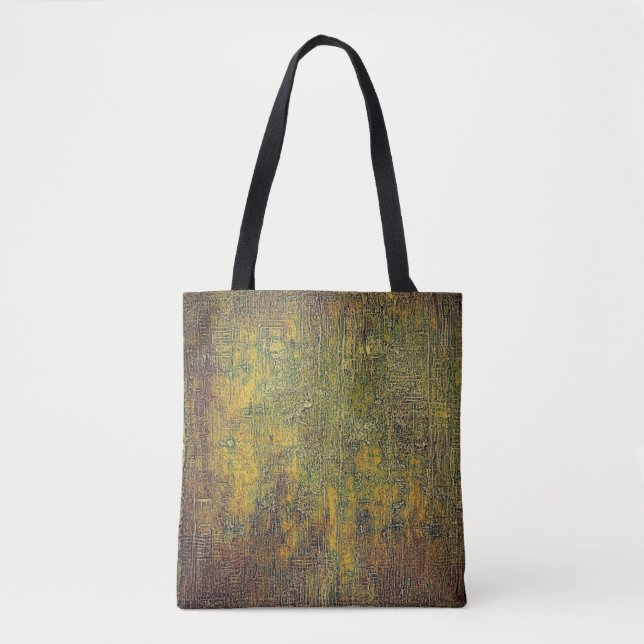 Old grunge background or aged shabby texture with  tote bag (Front)