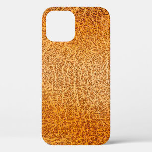 Old grunge brown leather texture iPhone 12 case