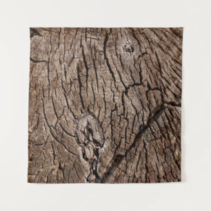 Old grunge dark textured wooden background, The su Tapestry
