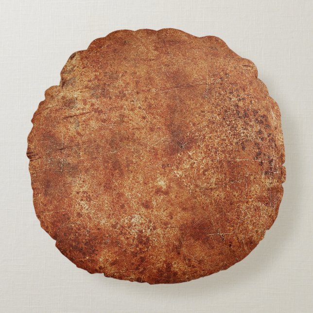 Old Grunge Rustic Metal Texture Round Cushion (Front)