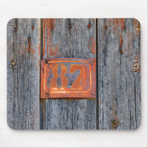 Old Grunge Rusty Metal House Number No. 87 Photo Mouse Pad