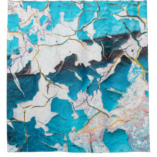 Old grunge wall textures and backgroundsearthquake shower curtain