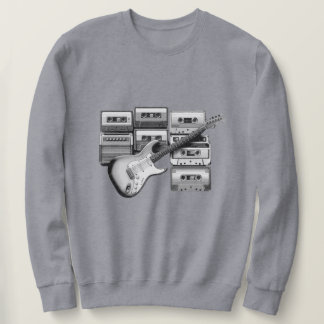 Old guitar and old cassette tape sweatshirt