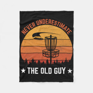Old Guy Disc Golf Design For Men Disc Golf Lover G Fleece Blanket