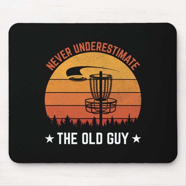 Old Guy Disc Golf Design For Men Disc Golf Lover G Mouse Pad (Front)