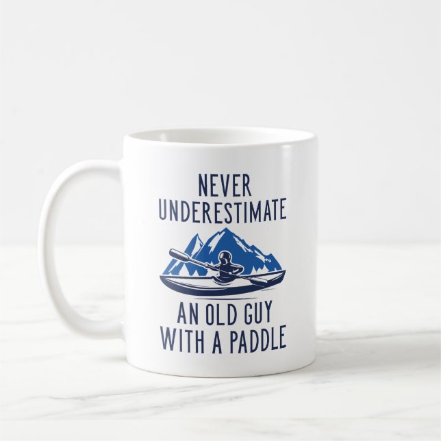 Old Guy With A Paddle Coffee Mug (Left)
