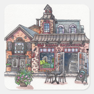 Old Hall in Town Square Sticker
