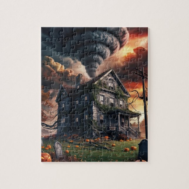 Old Halloween house & tornado  Jigsaw Puzzle (Vertical)