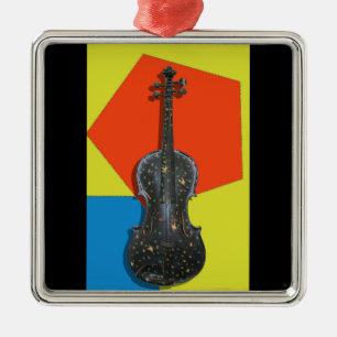 Old hand painted Violin Metal Tree Decoration