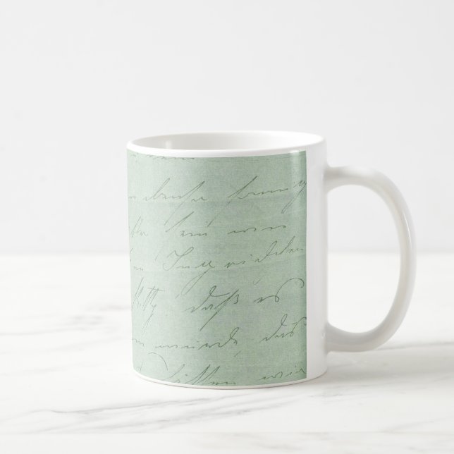 Old handwriting love letters faded antique script coffee mug (Right)