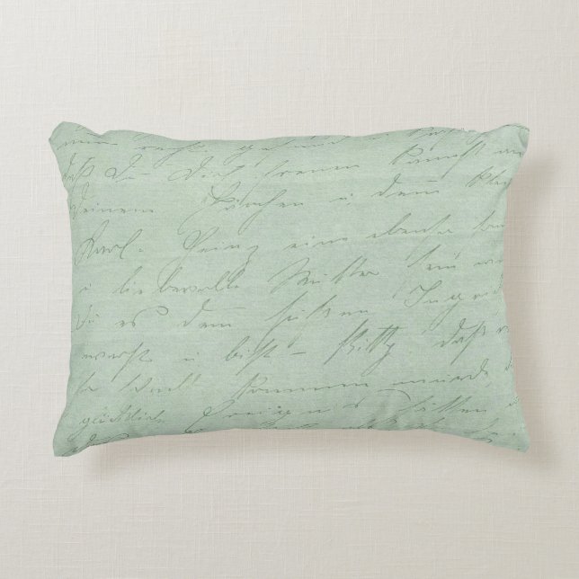Old handwriting love letters faded antique script decorative cushion (Front)