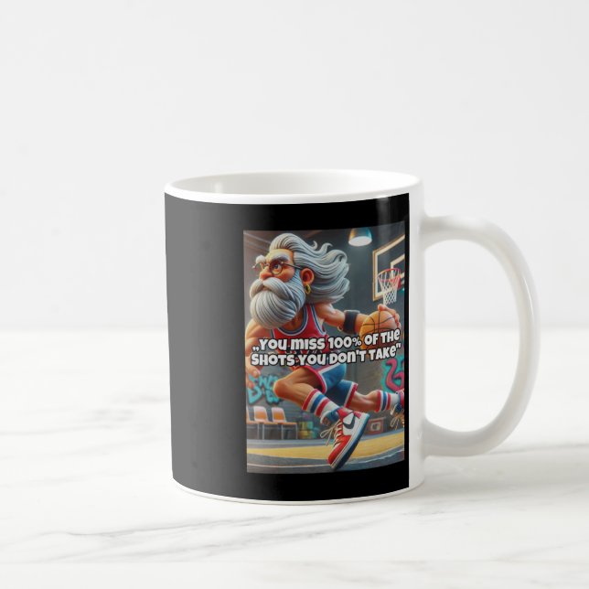 Old Head Basketball Player Print  Coffee Mug (Right)