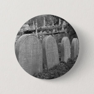 old headstones 6 cm round badge