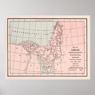 Old Hebrew Exodus Out of Egypt Map (1901) Poster