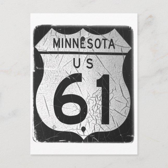 Old Highway 61 sign Postcard (Front)