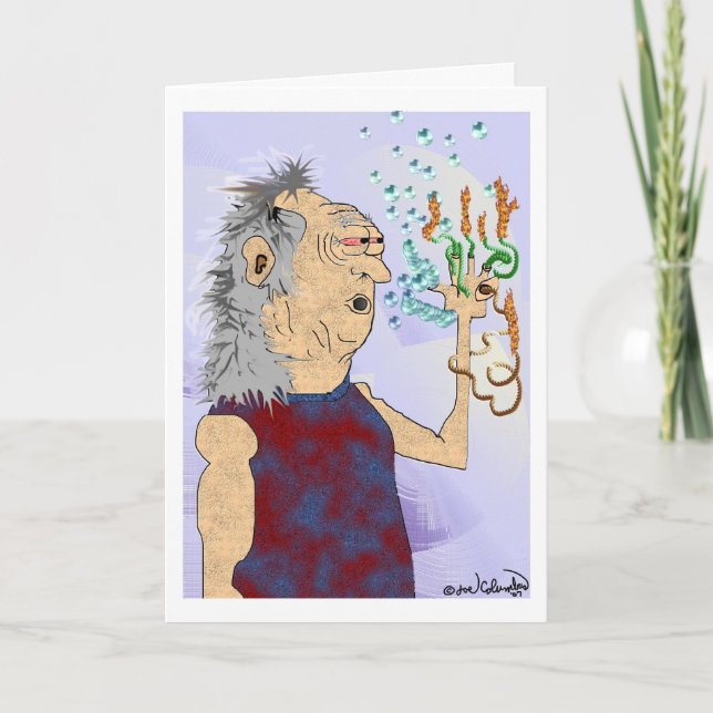 OLD HIPPIE DUDE  birthday card (Front)