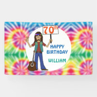 Old Hippie Hippy Tie Dye 70th Birthday Party 