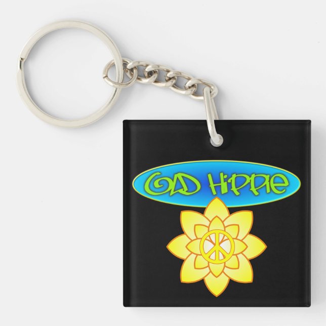 Old Hippie Key Ring (Front)