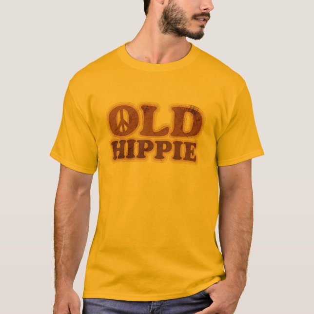 Old Hippie Peace Sign T-Shirt (Front)
