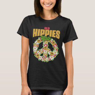 Old Hippies Vintage Retro Costume Hippy Sunflower T-Shirt