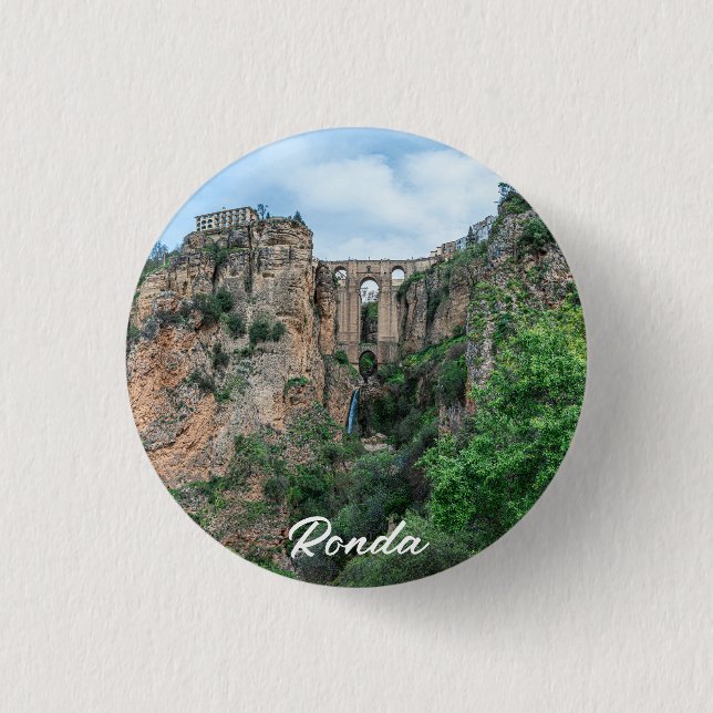 Old historic bridge in Ronda, Spain 3 Cm Round Badge (Front)