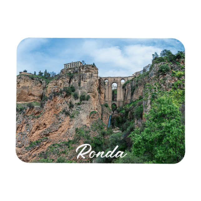Old historic bridge in Ronda, Spain Magnet (Horizontal)