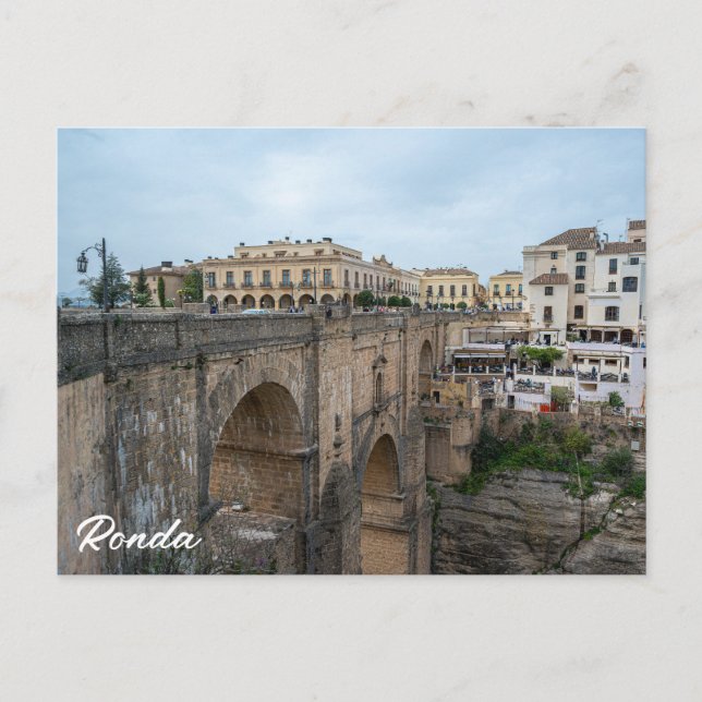 Old historic bridge in Ronda, Spain Postcard (Front)