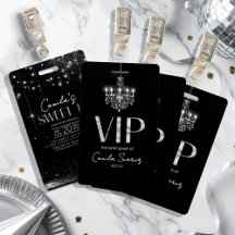 Old Hollywood B & W Chandelier Sweet 16 ID1108