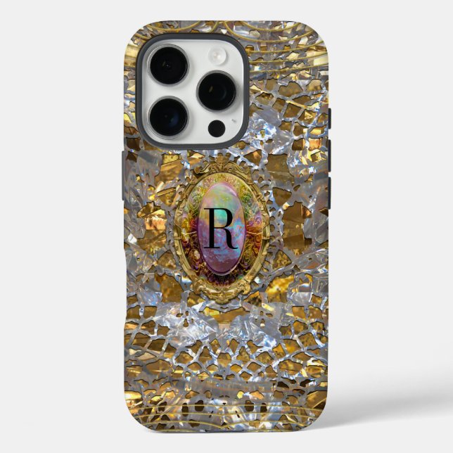Old Hollywood Chic  Tough Elegant Monogram Case-Mate iPhone Case (Back)