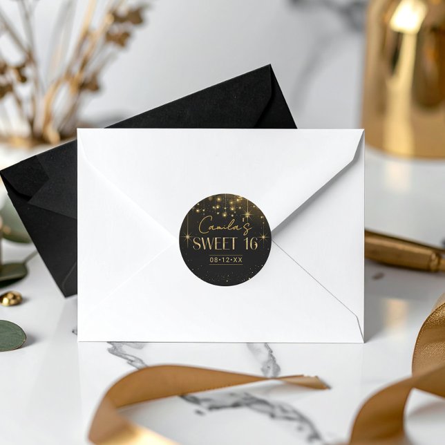 Old Hollywood Glam Sweet 16 ID1108 Classic Round Sticker (Creator Uploaded)