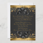 Old Hollywood Glamour Art Deco Birthday Party Invitation (Back)