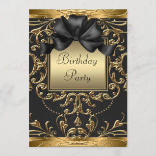 Old Hollywood Glamour Art Deco Birthday Party Invitation