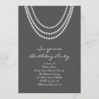 Old Hollywood Surprise Birthday Party Invite grey